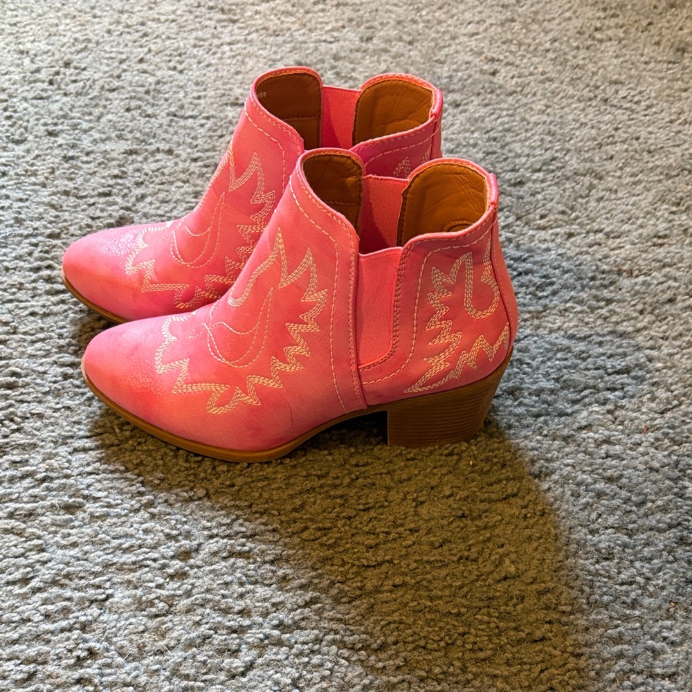 Global Win Vibrant Pink Ankle Booties